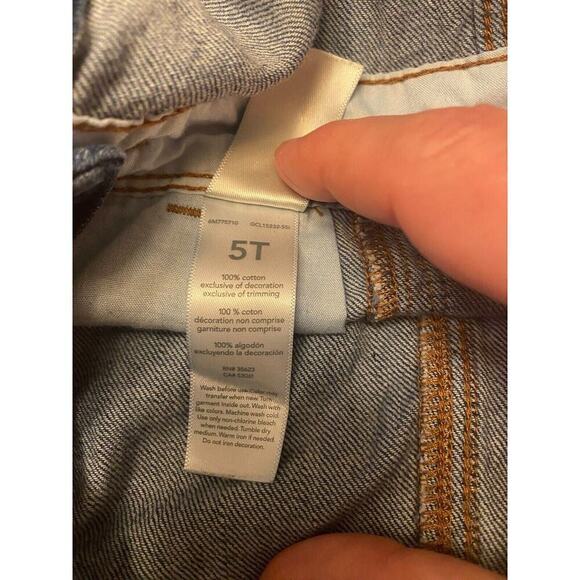 Oshkosh B'gosh Vestbak Overalls Denim Blue Heart SZ 5T ROLLED RED PLAID CUFF - Picture 12 of 12